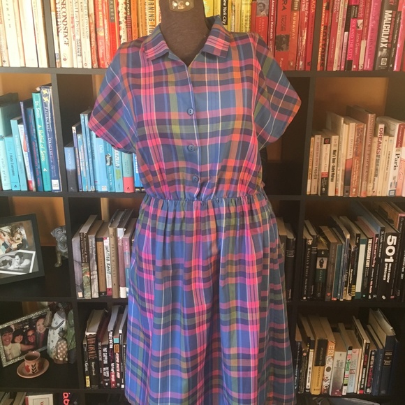 Size 10 Vintage UK Designed Shirt Dress - Picture 2 of 4